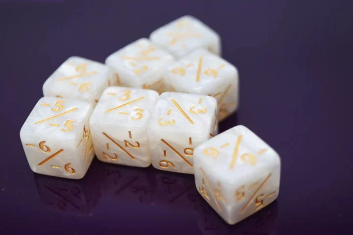 -1/-1 Pearl White Counters for Magic - set of 8 - Image 3