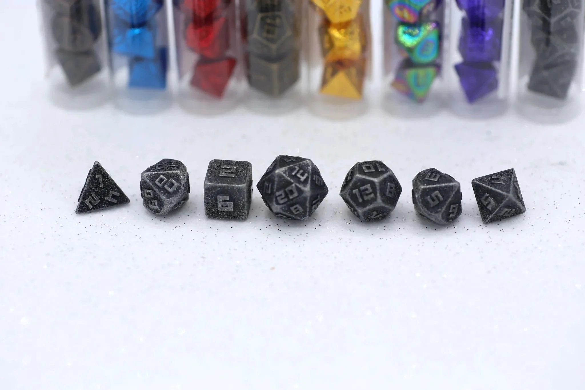 10MM Mini Metal RPG Dice Set - Ancient Silver