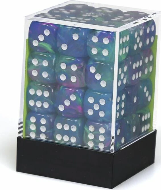 Festive® 12mm D6 Waterlily™/white Dice Block™ (36 dice) - Image 2