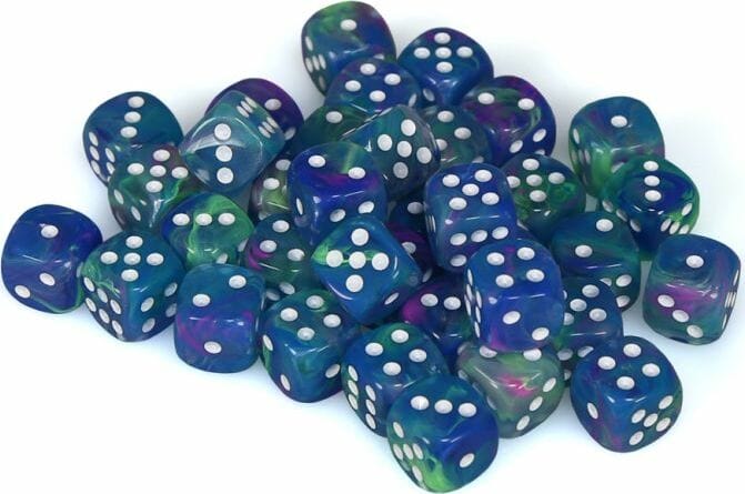 Festive® 12mm D6 Waterlily™/white Dice Block™ (36 dice) - Image 3