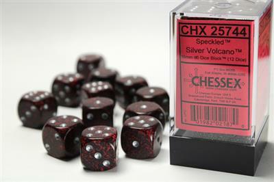 Speckled® 16mm D6 Silver Volcano™ Dice Block™ (12 dice)