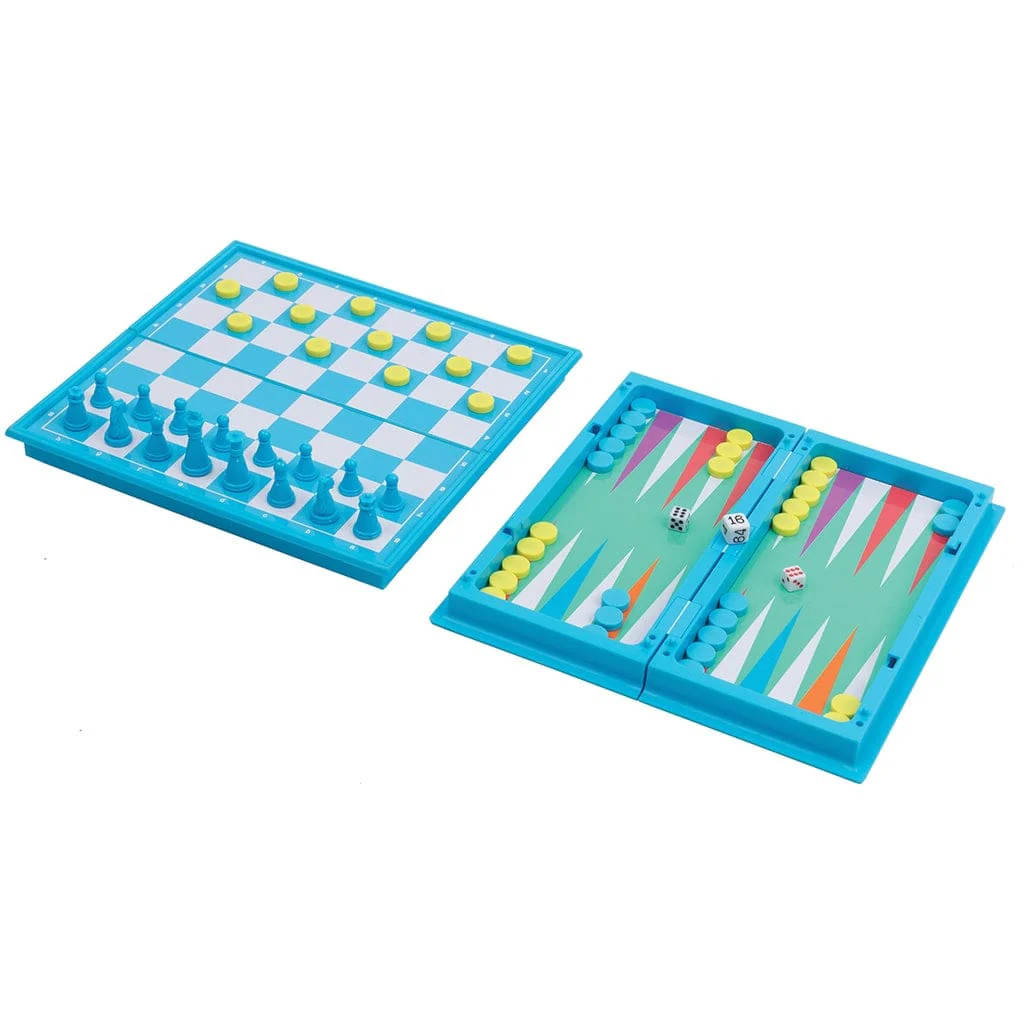 3-in-1 Chess, Checkers & Backgammon Magnetic Game Set - Image 3
