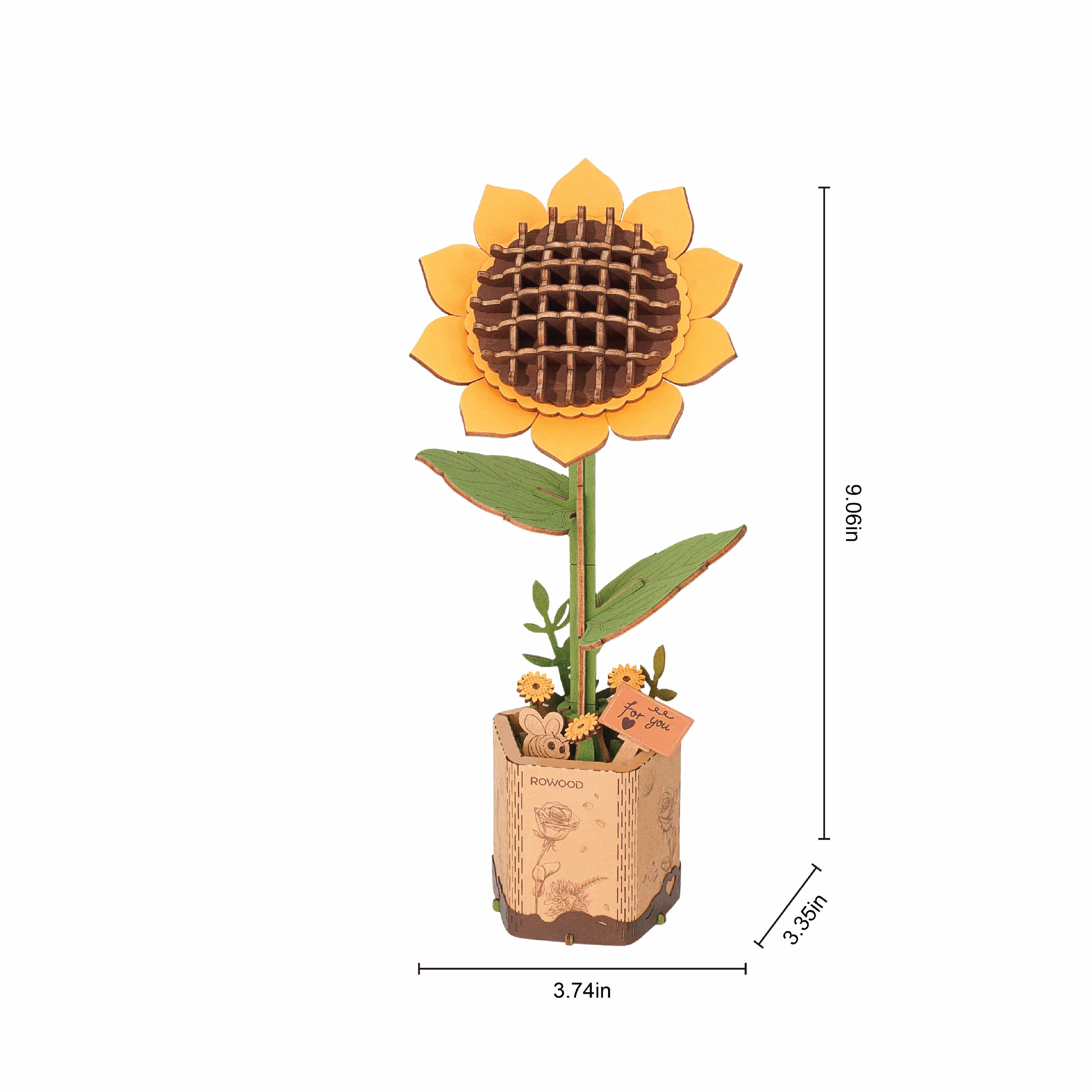 3D Wooden Flower Puzzles: Sunflower - Image 2