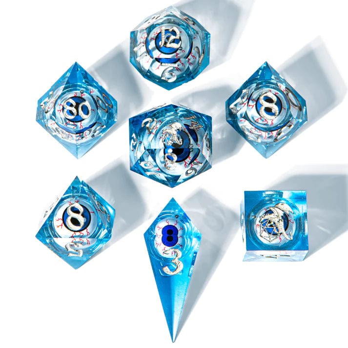 Always Watching Sharp Resin Dice Blue Eyeball