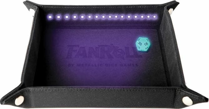 Blacklight Dice Tray with d20: Black - Image 4
