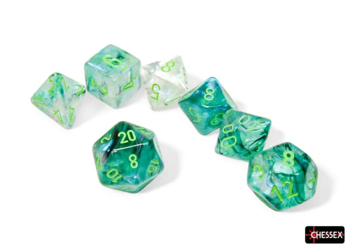 Borealis Kelp/light green Luminary Polyhedral 7-Dice Set - Image 2