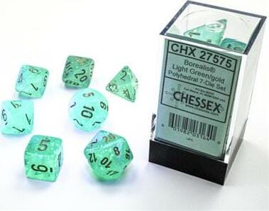 Borealis Light Green/gold Luminary Polyhedral 7-Die Set - Image 8