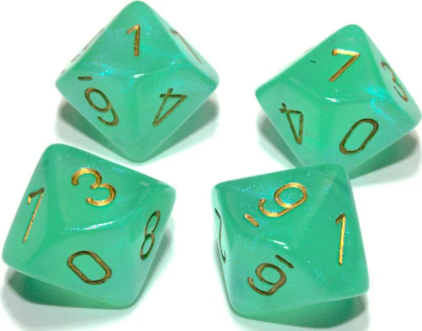 Borealis Light Green Gold Luminary d10 Set - Image 4