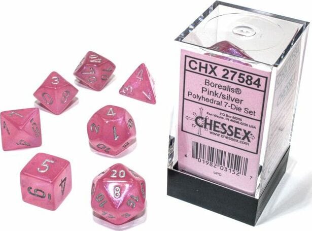 Borealis Pink/silver Luminary Polyhedral 7-Die Set - Image 3