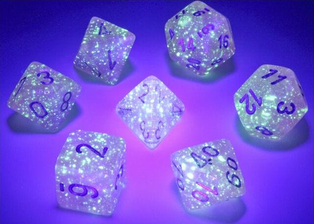 Borealis Pink/silver Luminary Polyhedral 7-Die Set - Image 4