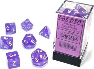 Borealis Purple/white Luminary Polyhedral 7-Die Set - Image 2