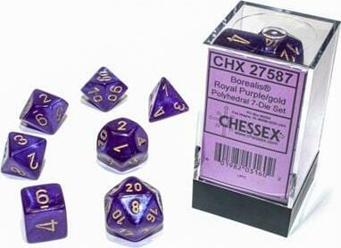Borealis Royal Purple/gold Luminary Polyhedral 7-Die Set - Image 5