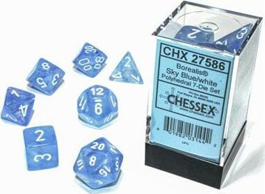 Borealis Sky Blue/white Luminary Polyhedral 7-Die Set - Image 2