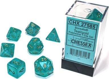 Borealis Teal/gold Luminary Polyhedral 7-Die Set - Image 5