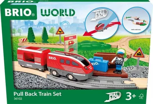 BRIO World Pull Back Train Set