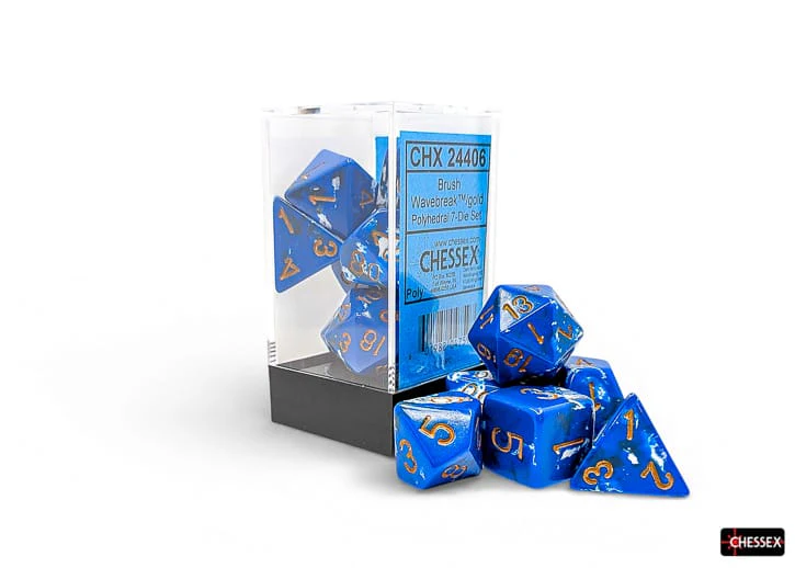 Brush Polyhedral Wavebreak/gold 7-Die Set