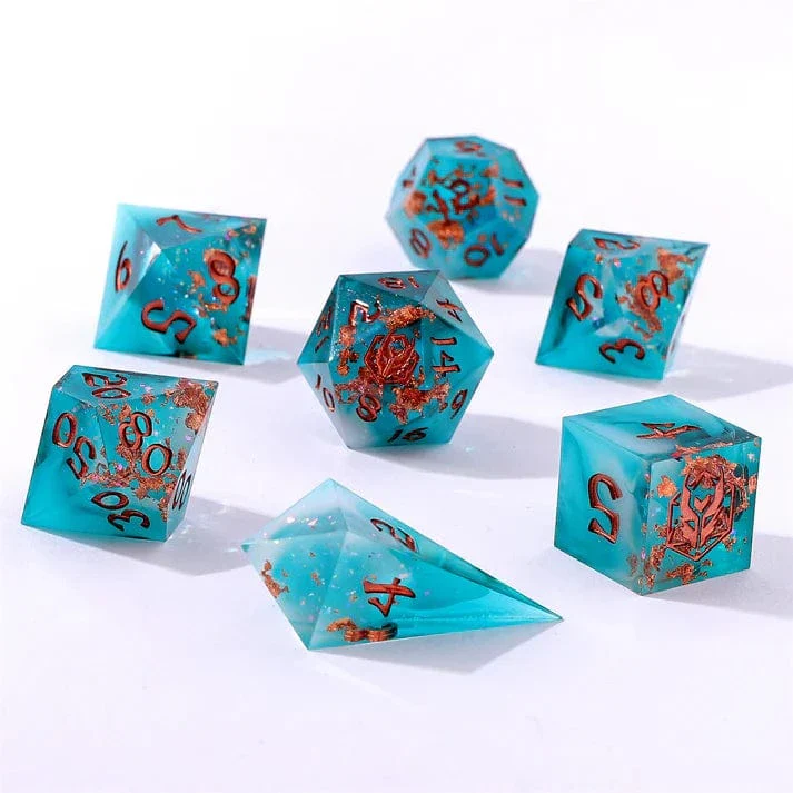 Captured Magic Sharp Edge Resin Dice Set - Cloudfall