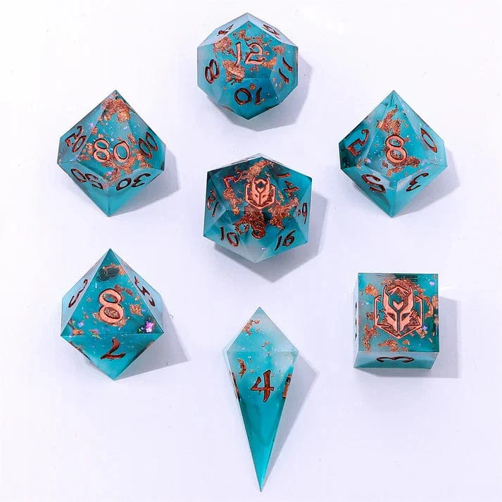 Captured Magic Sharp Edge Resin Dice Set - Cloudfall - Image 3