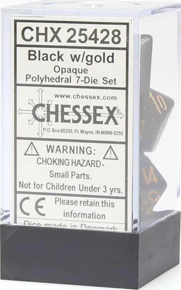 Opaque Polyhedral Black/gold 7-Die Set - Image 2