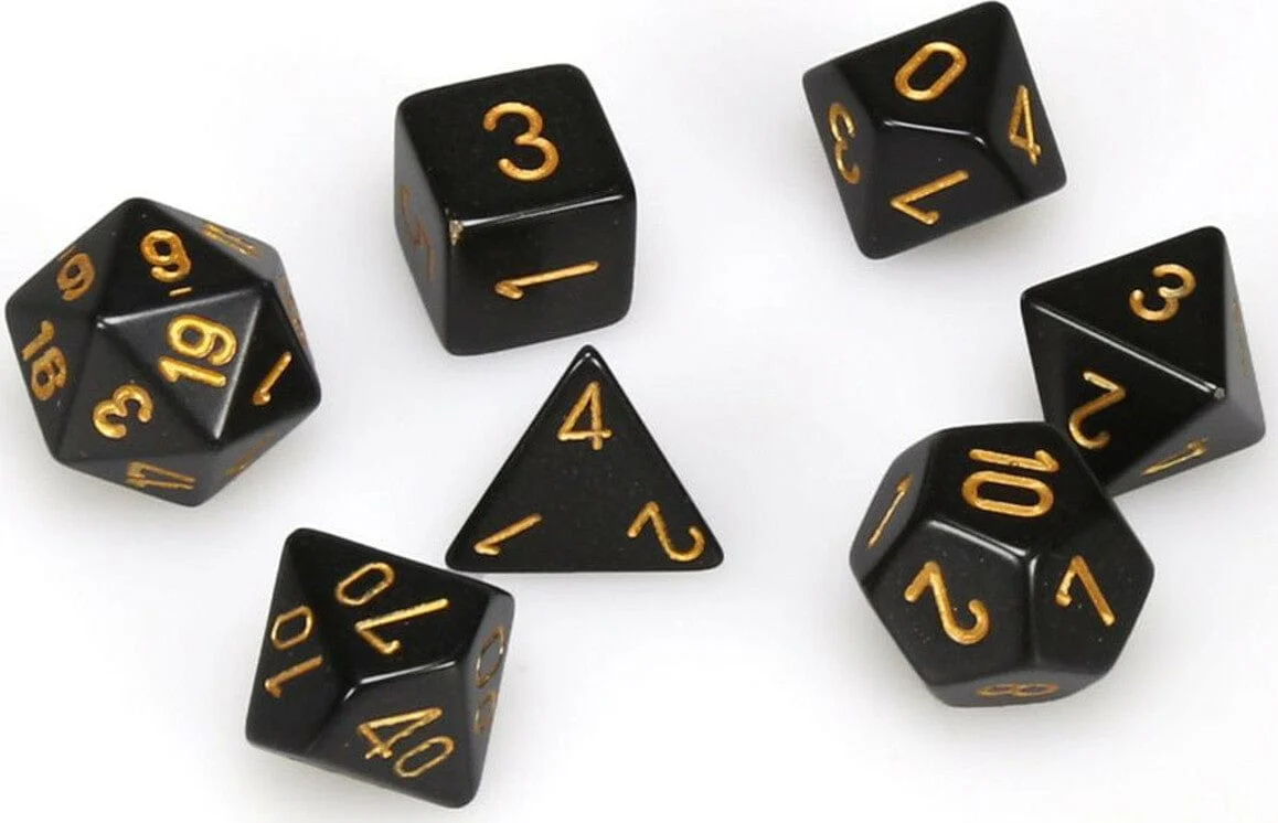 Opaque Polyhedral Black/gold 7-Die Set - Image 3