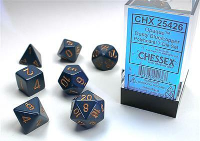Opaque Polyhedral Dusty Blue/copper 7-Die Set - Image 3