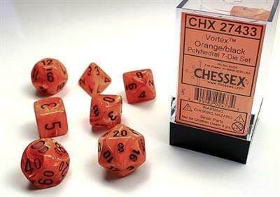 Vortex® Polyhedral Orange/black 7-Die Set