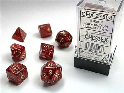 Glitter Ruby/gold Polyhedral 7-Die Set - Image 5