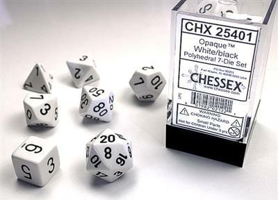 Opaque Polyhedral White/black 7-Die Set - Image 3