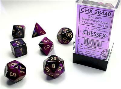 Gemini Black-Purple/gold Polyhedral 7-Die Set - Image 3