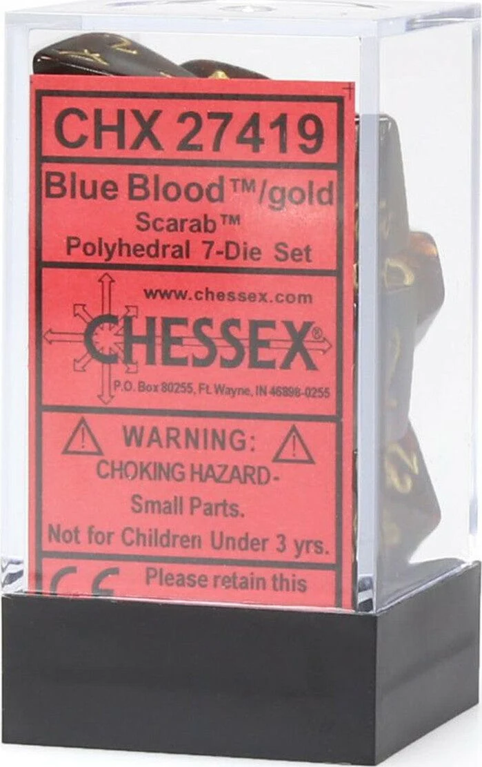 Scarab® Polyhedral Blue Blood™/gold 7-Die Set - Image 2