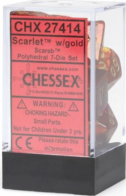 Scarab® Polyhedral Scarlet™/gold 7-Die Set - Image 2