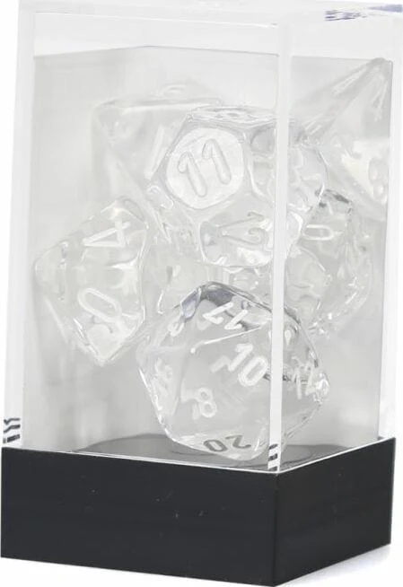 Translucent Polyhedral Clear/white 7-Die Set - Image 5