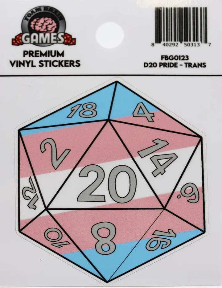 D20 STICKER - TRANSGENDER PRIDE