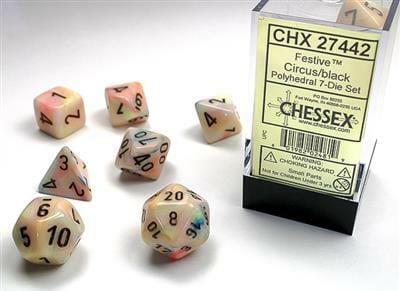Festive Circus/black Polyhedral 7-Die Set