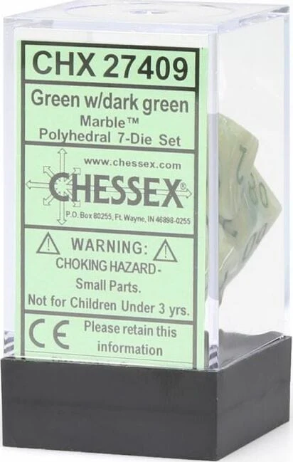 Marble Polyhedral Green/dark green 7-Die Set - Image 2