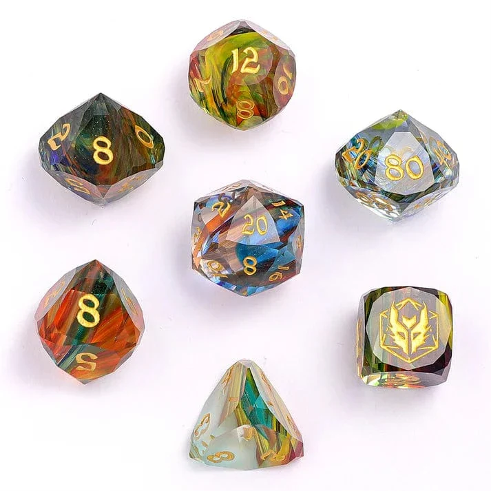 Dragon’s Hoard Luster Cut Dice Set - Rainbow Glass - Image 3