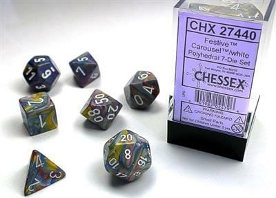 Festive Carousel/white Polyhedral 7-Die Set - Image 5