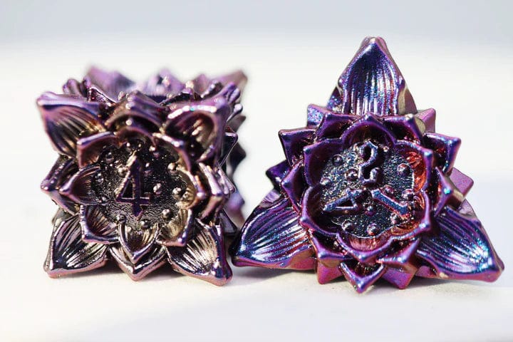 Floral Starburst: Burnt Nightshade - Metal RPG Dice Set - Image 2