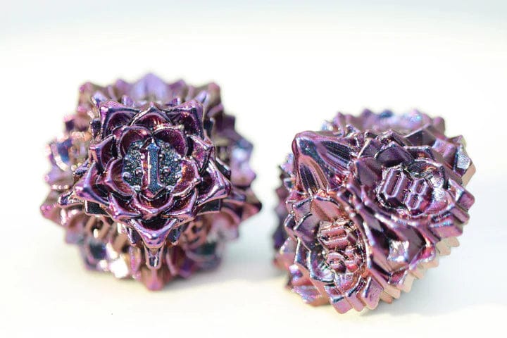 Floral Starburst: Burnt Nightshade - Metal RPG Dice Set - Image 3