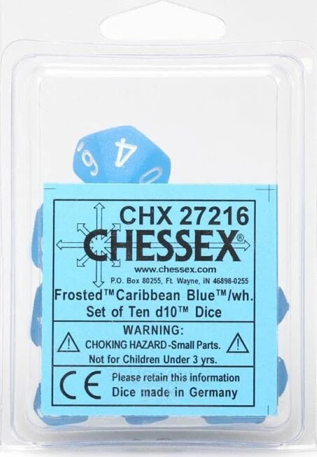 Frosted Caribbean Blue d10 Set - Image 2