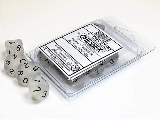 Frosted Clear Black d10 set