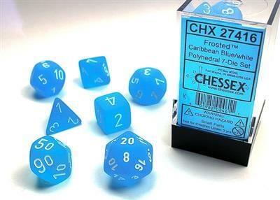 Frosted Caribbean Blue/white Polyhedral 7-Die Set - Image 5