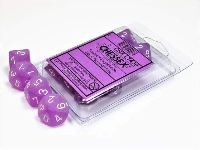 Frosted Purple White d10 set