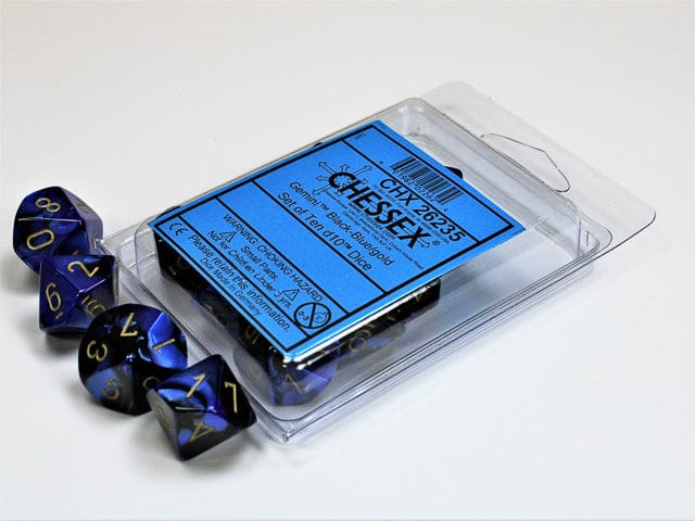 Gemini Black Gold Blue d10 set - Image 2