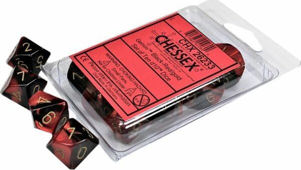 Gemini Black Red/Gold d10 set - Image 2