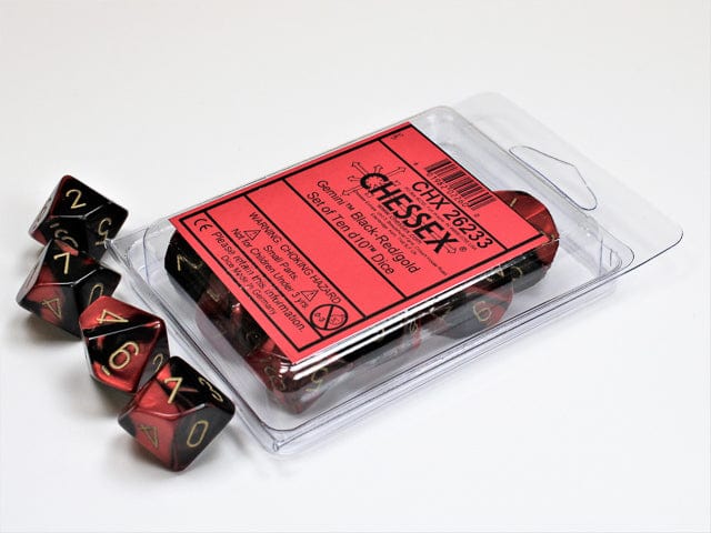 Gemini Black Red/Gold d10 set - Image 3