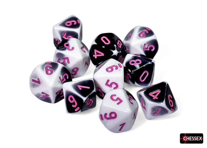 Gemini Black-White/pink d10 Set