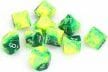 Gemini Green Yellow Silver d10s - Image 5