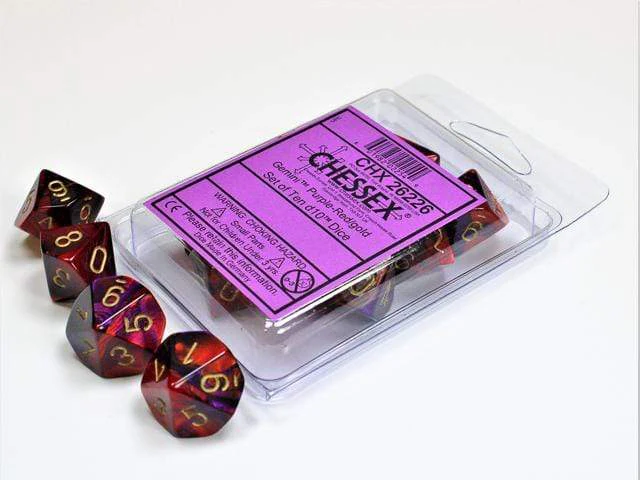 Gemini Purple Red Gold d10 set