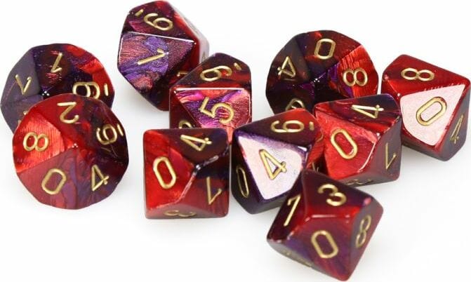 Gemini Purple Red Gold d10 set - Image 3